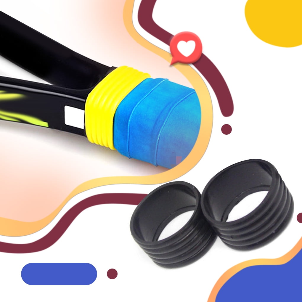 2 Pieces Tennis Racket Grip Stretchy Ring Overgrip Fix Kit Grip Tape Finishing Protector Professional Outdoor Accessories Black