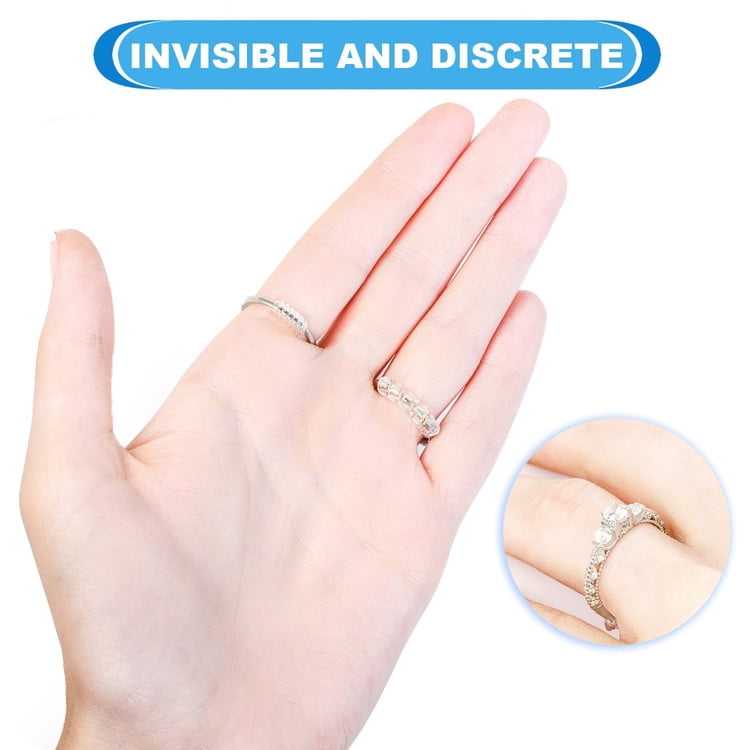 18 Transparent Silicone Ring Adjusters Can ChangeThe Size Of The Ring To fit Your Finger,While The Ring Regulator Has 2 Sizes