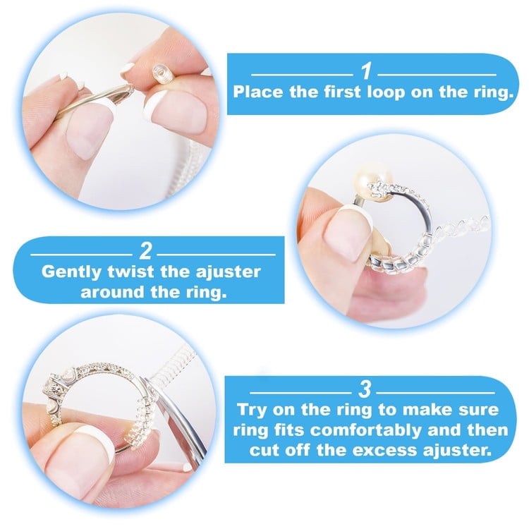18 Transparent Silicone Ring Adjusters Can ChangeThe Size Of The Ring To fit Your Finger,While The Ring Regulator Has 2 Sizes
