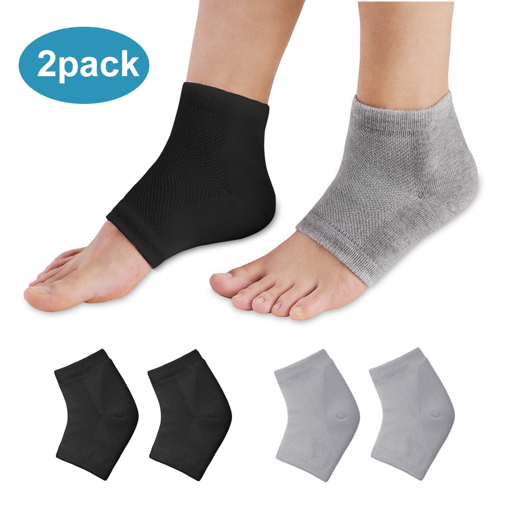 2 Pairs Moisturizing Socks for Men Women Open-toe Socks Breathable Socks Silicone Gel Heel Feet Care Sets for Dry Hard Cracked Skin