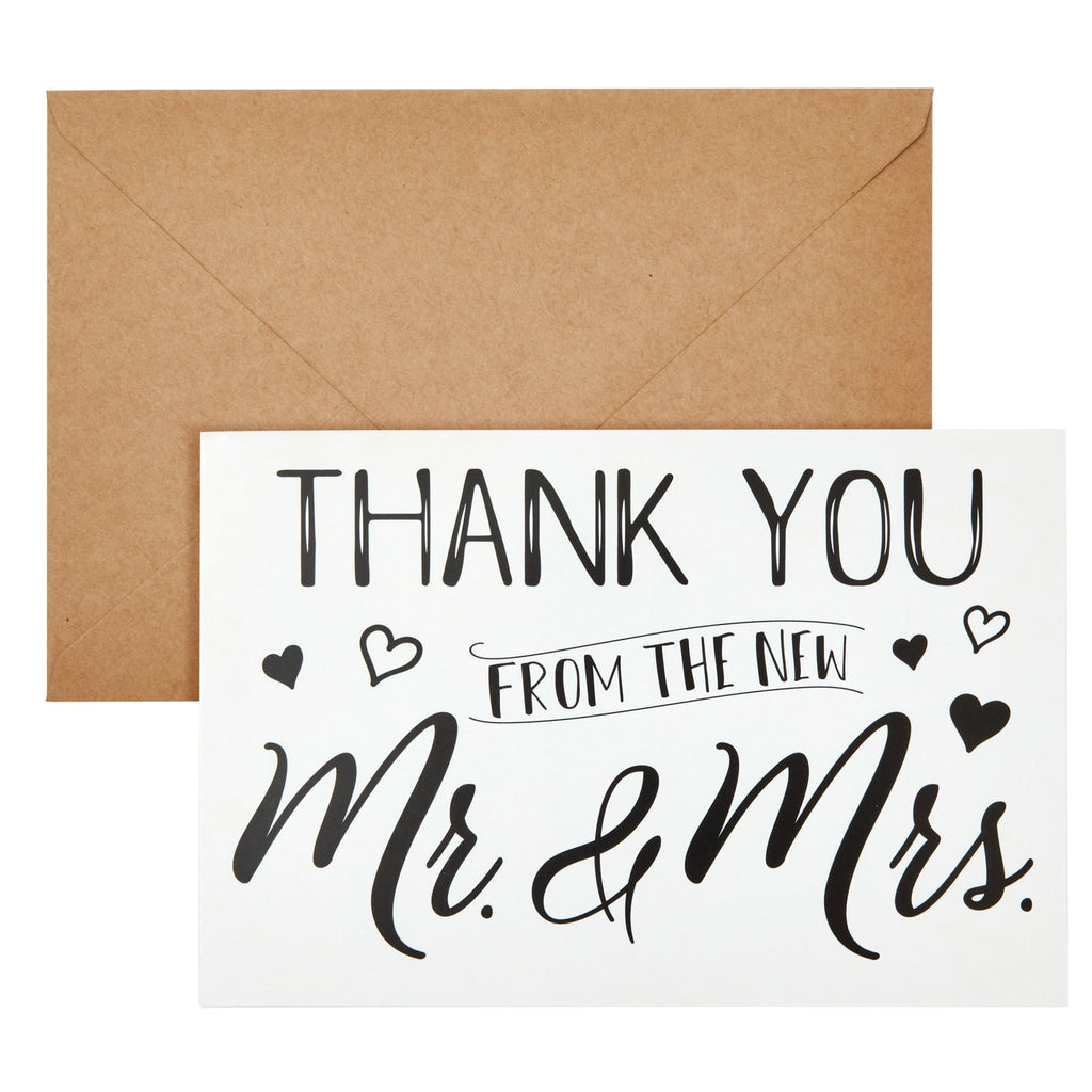120 Pack Wedding Thank You Greeting Cards with Brown Envelopes (4×6 Inches)
