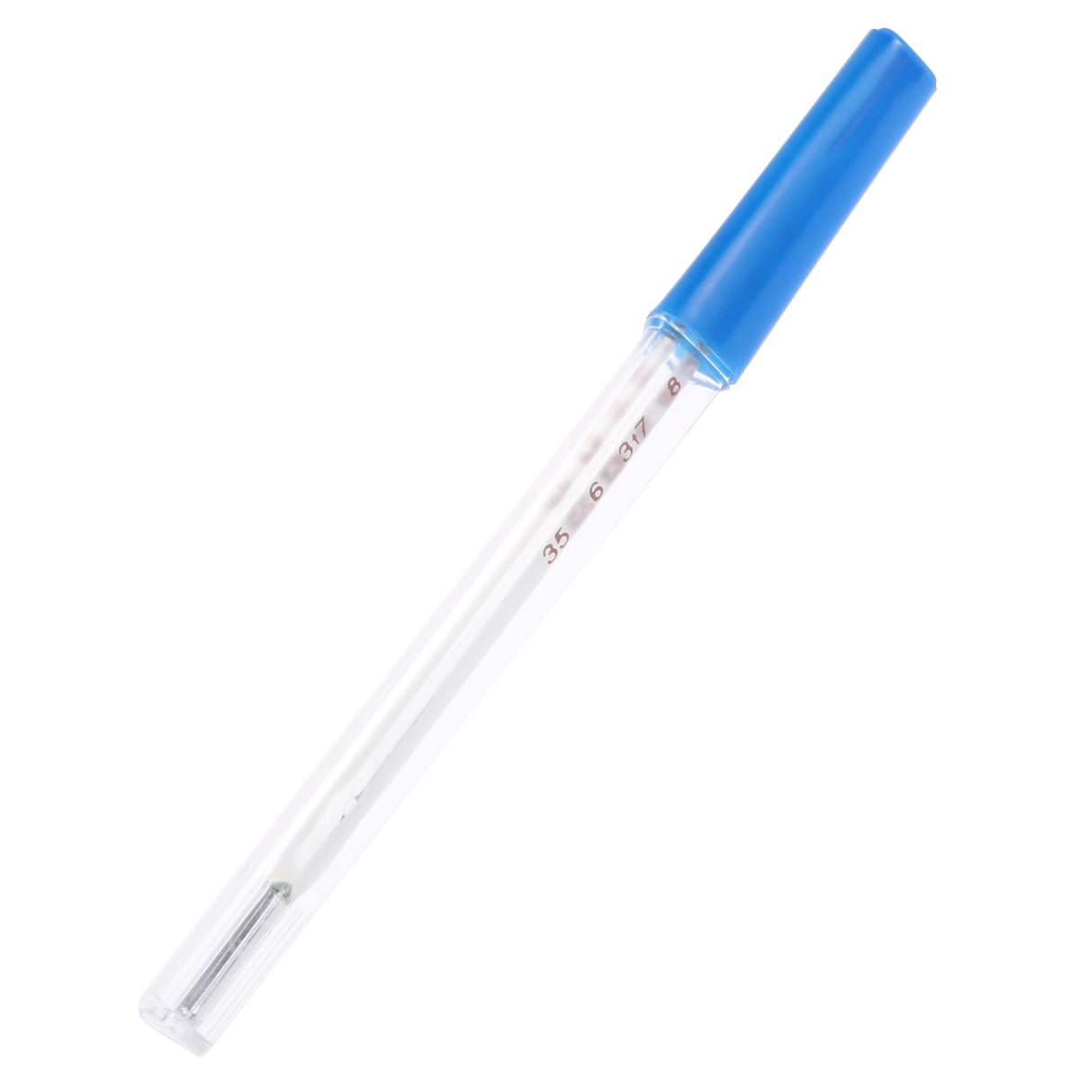 1Pc Glass Thermometer Triangular Bar Oral Thermometer For Adult(Blue)