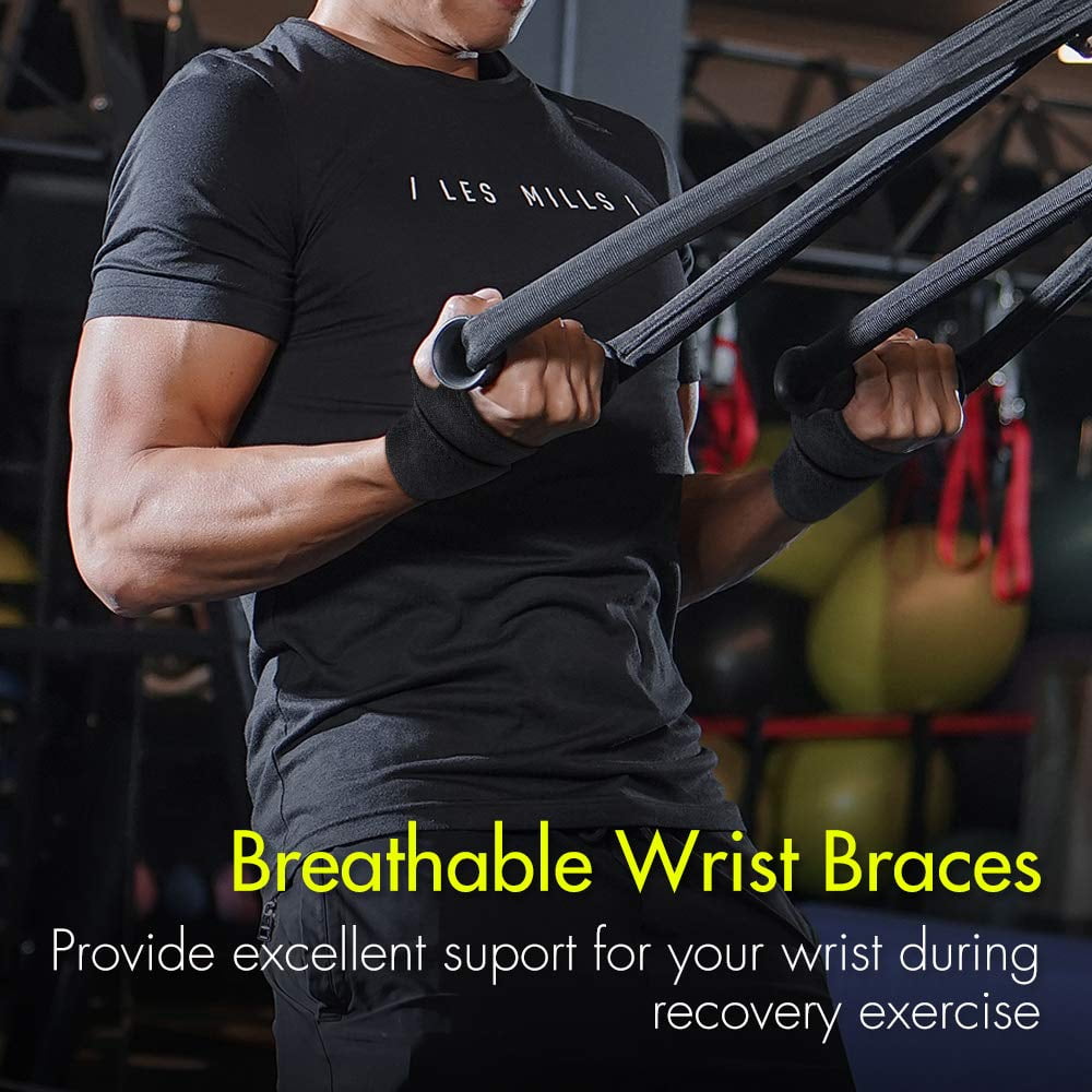 2 Pcs Adjustable Wrist Brace, Wrist Support Comfortable for Arthritis and Tendinitis, Wrist Compression Wrap Fit for Right and Left Hand