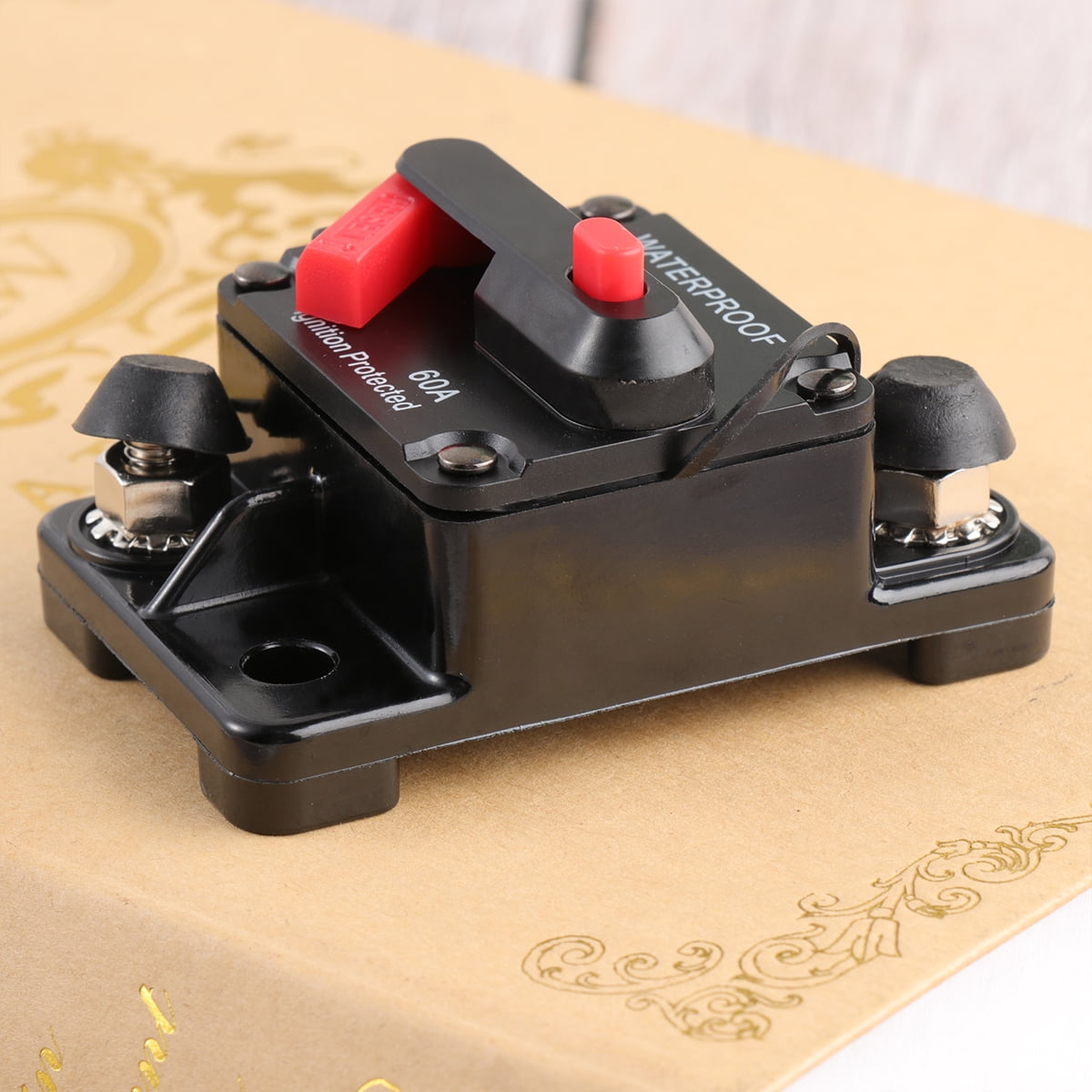 12V~36V Circuit Breaker Fuse Inverter for Auto Truck RV Marine Trailer Manual Restoration Waterproof Power Circuit Breaker (60A)
