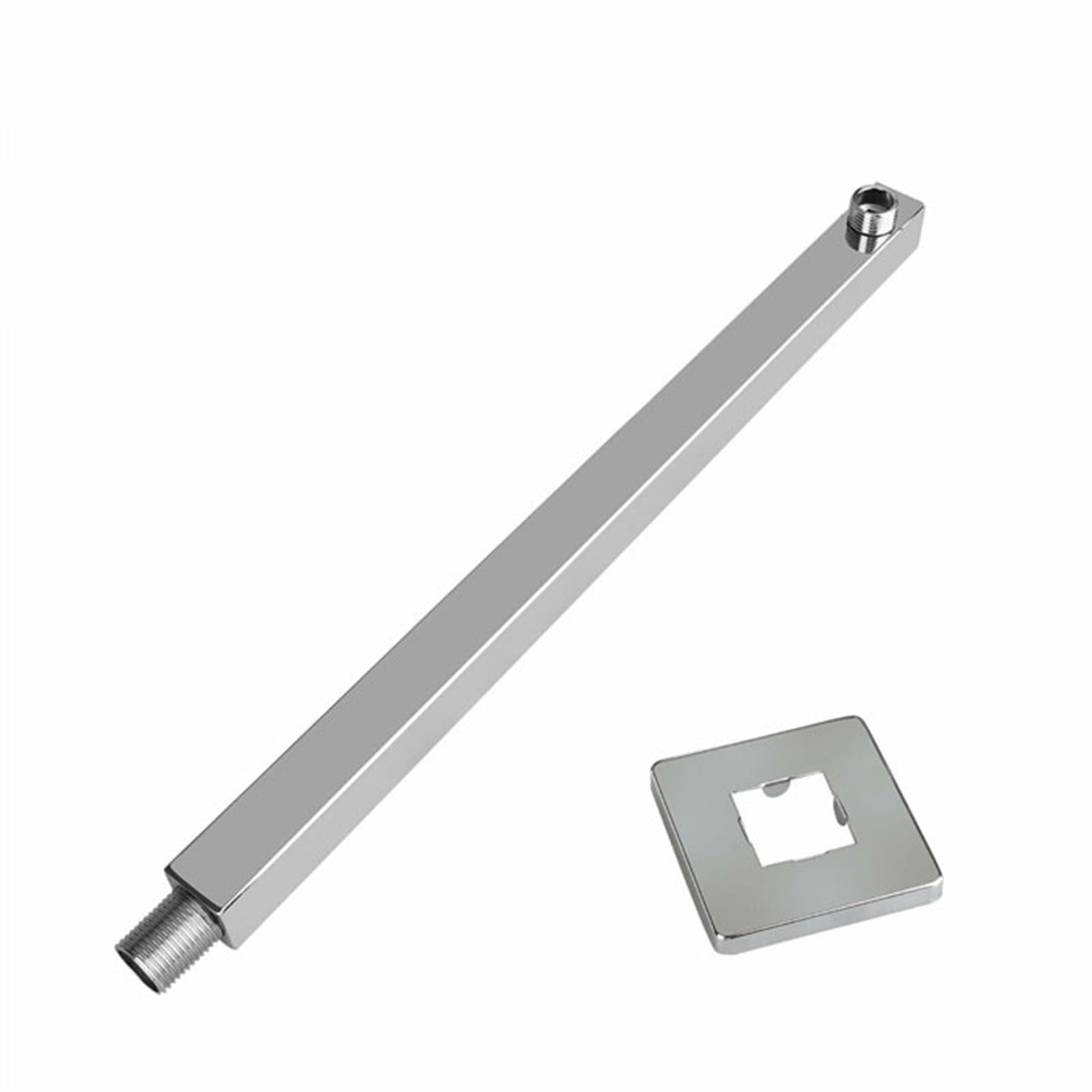 16 Inches Stainless Steel Rainfall Shower Head Extension Arm Wall Mounted Tools-free