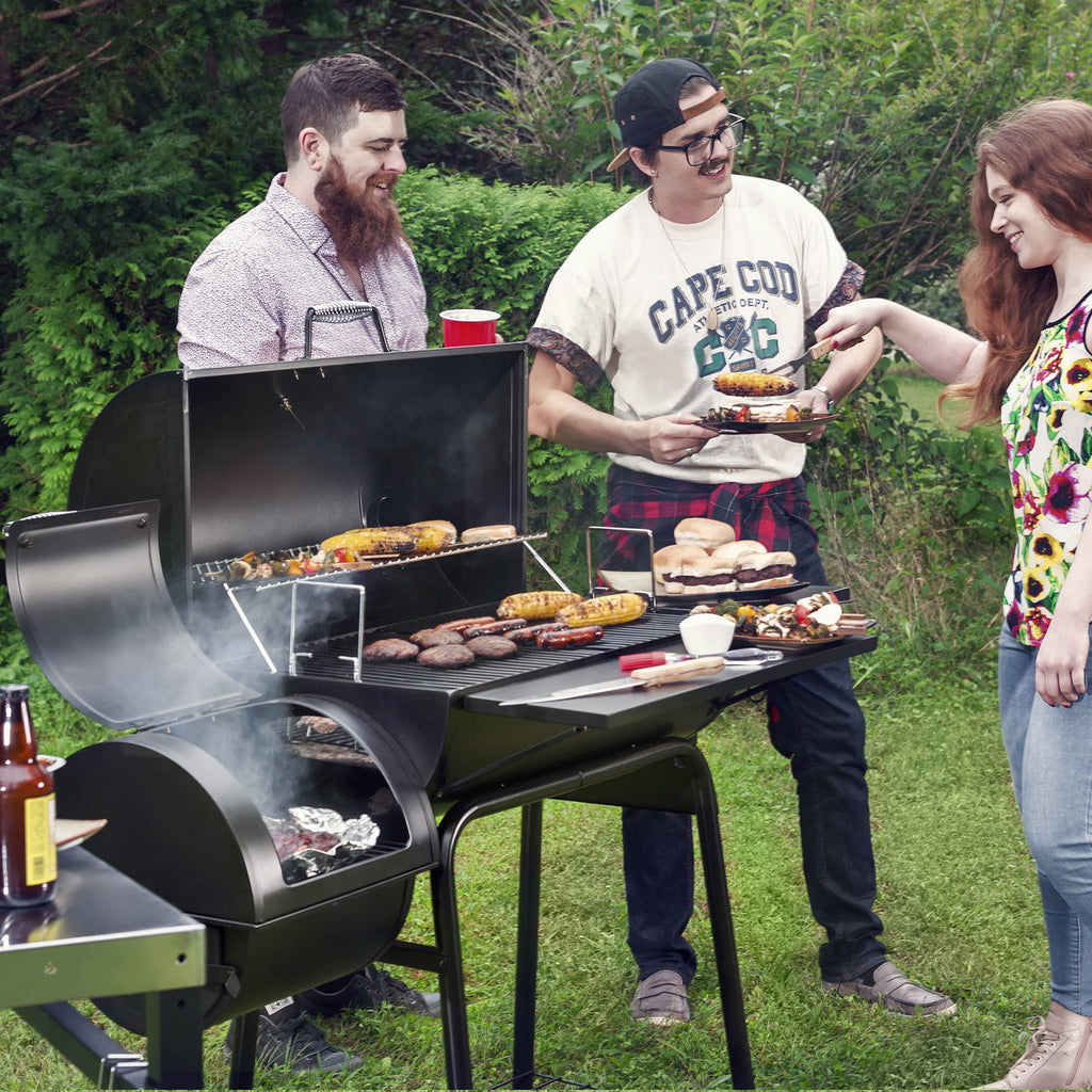 Gourmet 30" BBQ Charcoal Grill and Offset Smoker