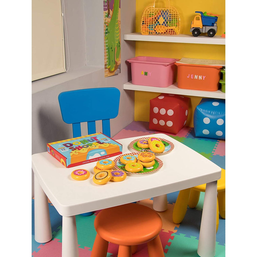 12 Pack Donut Play Food Set for Kids Kitchen Pretend Snacks Shop Playhouse Toddlers Toys, 6 Designs