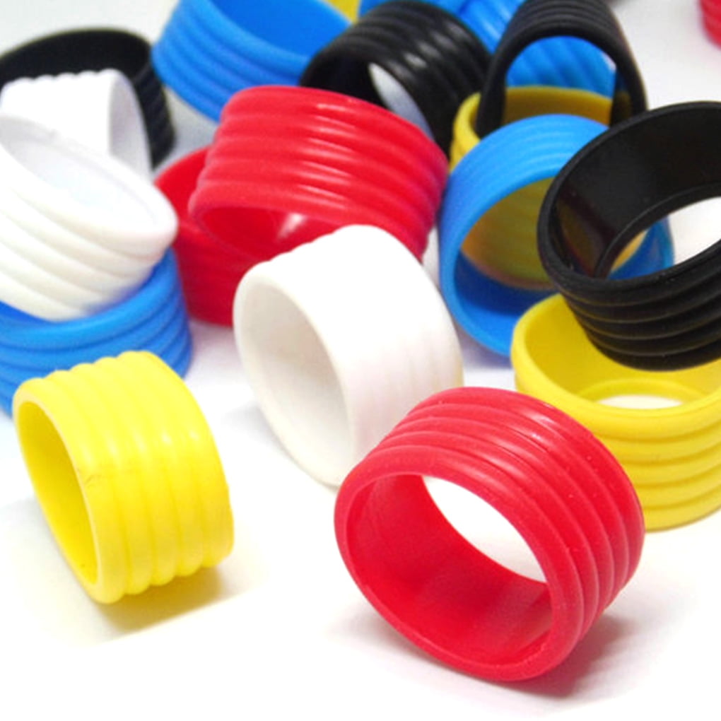 2 Pieces Tennis Racket Grip Stretchy Ring Overgrip Fix Kit Grip Tape Finishing Protector Professional Outdoor Accessories Black