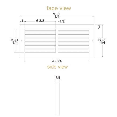 16in x 8in Imperial White Steel Rectangular Baseboard Return Grille – Overall 17 1/4in x 9 1/4in