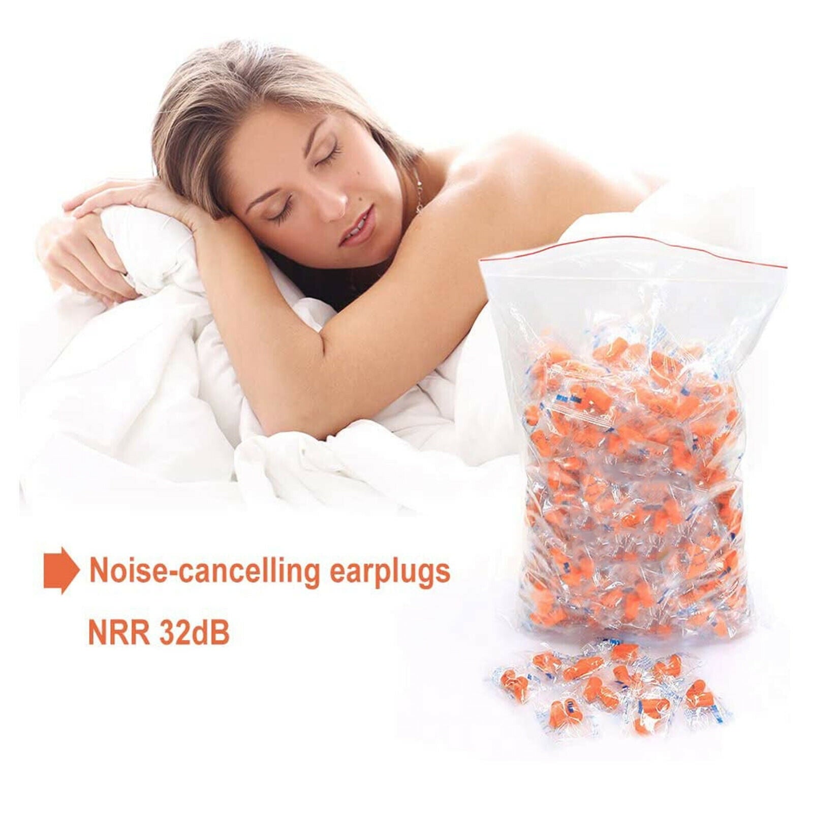 150 Pair Foam Individually Wrapped Earplugs NRR 32dB Soft Ear Plugs(Orange )