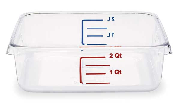 1PK Square Storage Container, 2 qt, Clear