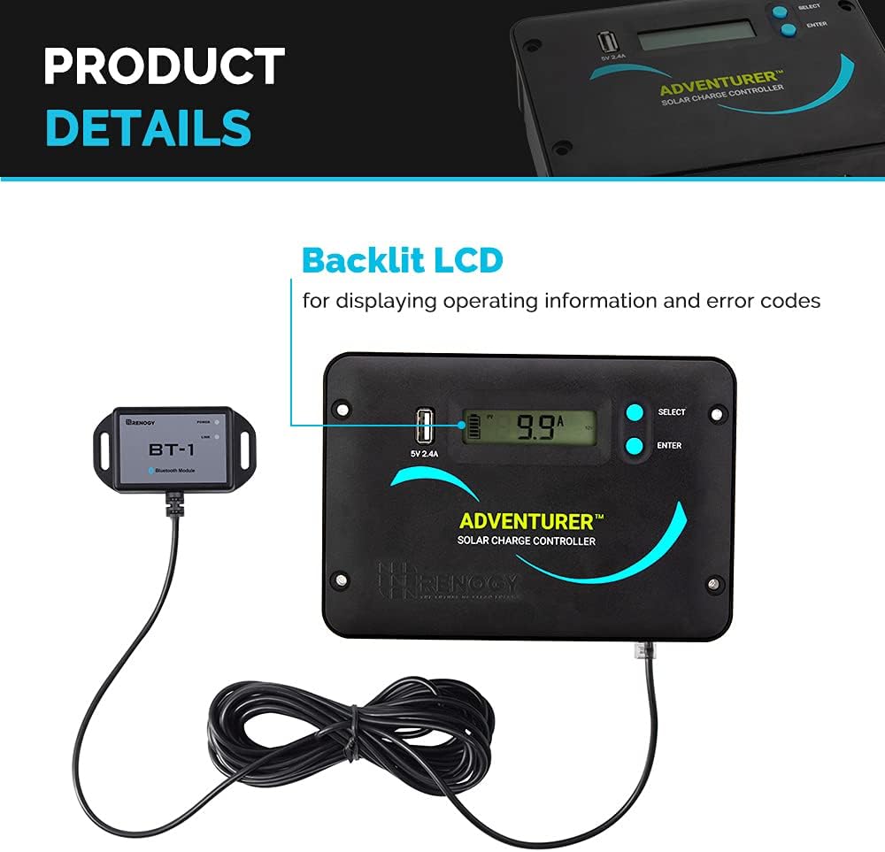 400 Watt 12 Volt Premium 4 Pcs 100W Panel+40A MPPT Charge Controller+ Bluetooth Module Fuse+ Mounting Z Brackets+Adaptor Kit +Tray Cables Set, 400W, Grid 12V Solar Power System