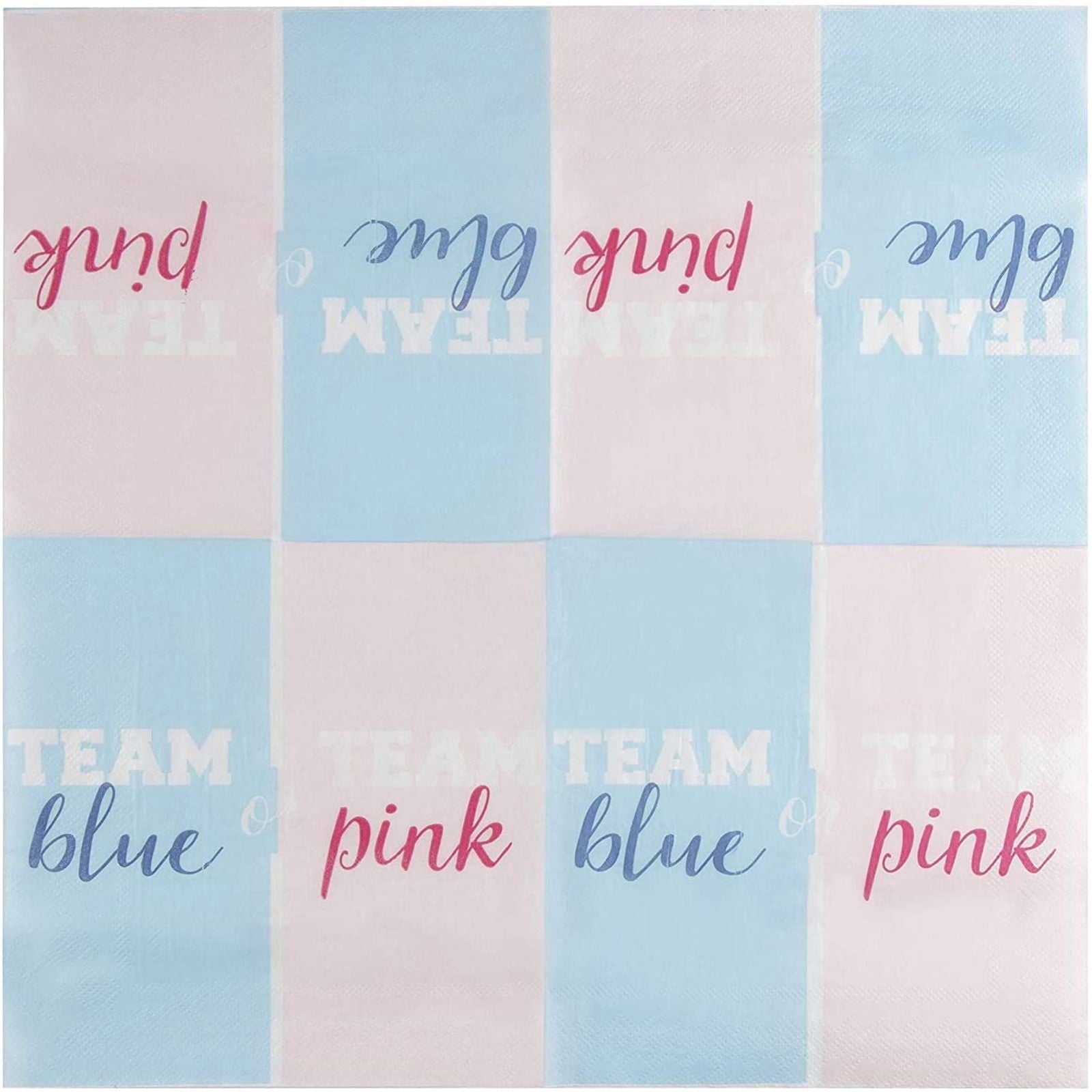 150-Pack Team Blue or Pink Party Napkins, 2-Ply Disposable Paper Luncheon Napkins for Gender Reveal, Baby Shower Supplies, Folded 6.5 inches