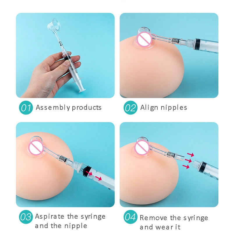 2 Pcs Nipple Vacuum Extractor Aspirator Corrector Feeding Sucking Tool for Flat Inverted Retraction Nipple Treatment