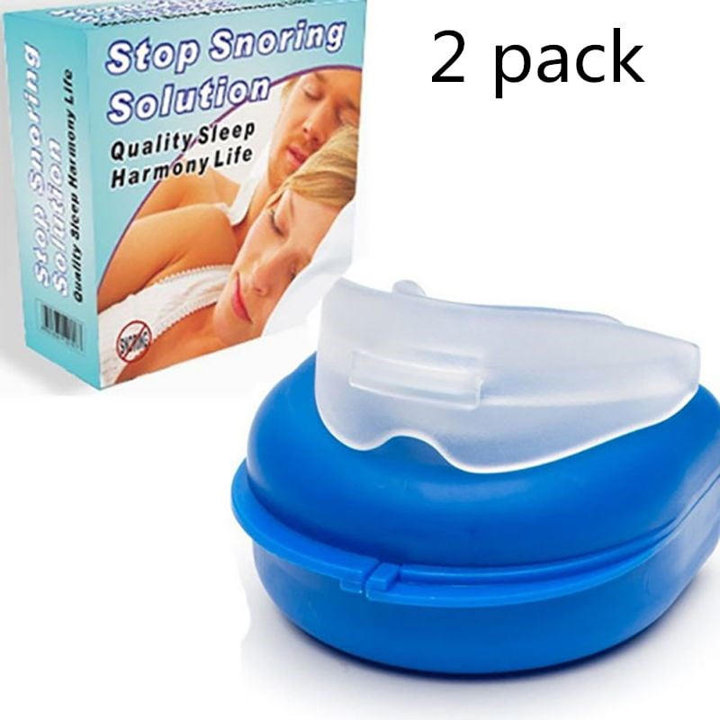 2 Packs Stop Snoring Anti Snore Mouthpiece Apnea Guard Bruxism Tray Sleeping Aid Mouthguard