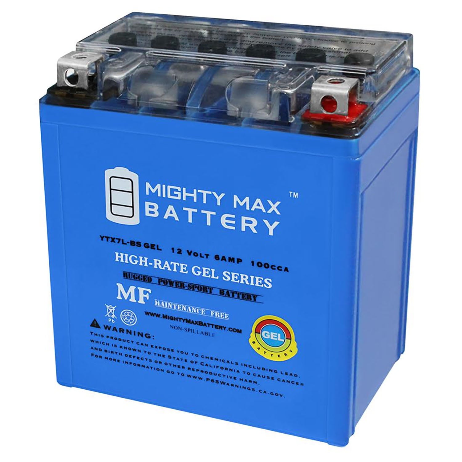 12V 6AH 100CCA Battery Replacement for Scooter Moped ATV DirtBike GY6
