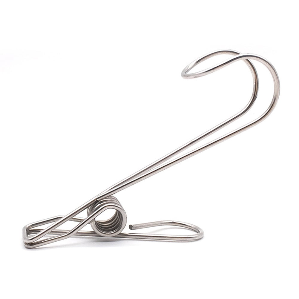 12pcs Stainless Steel Ordinary Note Pad Hook Clip Student Stationery Supplies Hanger Balcony Quilt Laundry Windproof Hanging Clamp Towel Holder