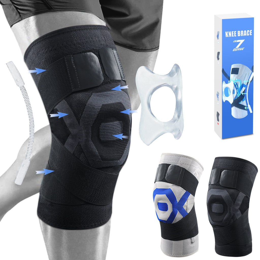 2 Pack Knee Brace | Knee Compression Sleeve for Men & Women | Knee Support for Running | Medical Grade Knee Pads for Meniscus Tear,ACL,Arthritis,Joint Pain Relief.,2*Black