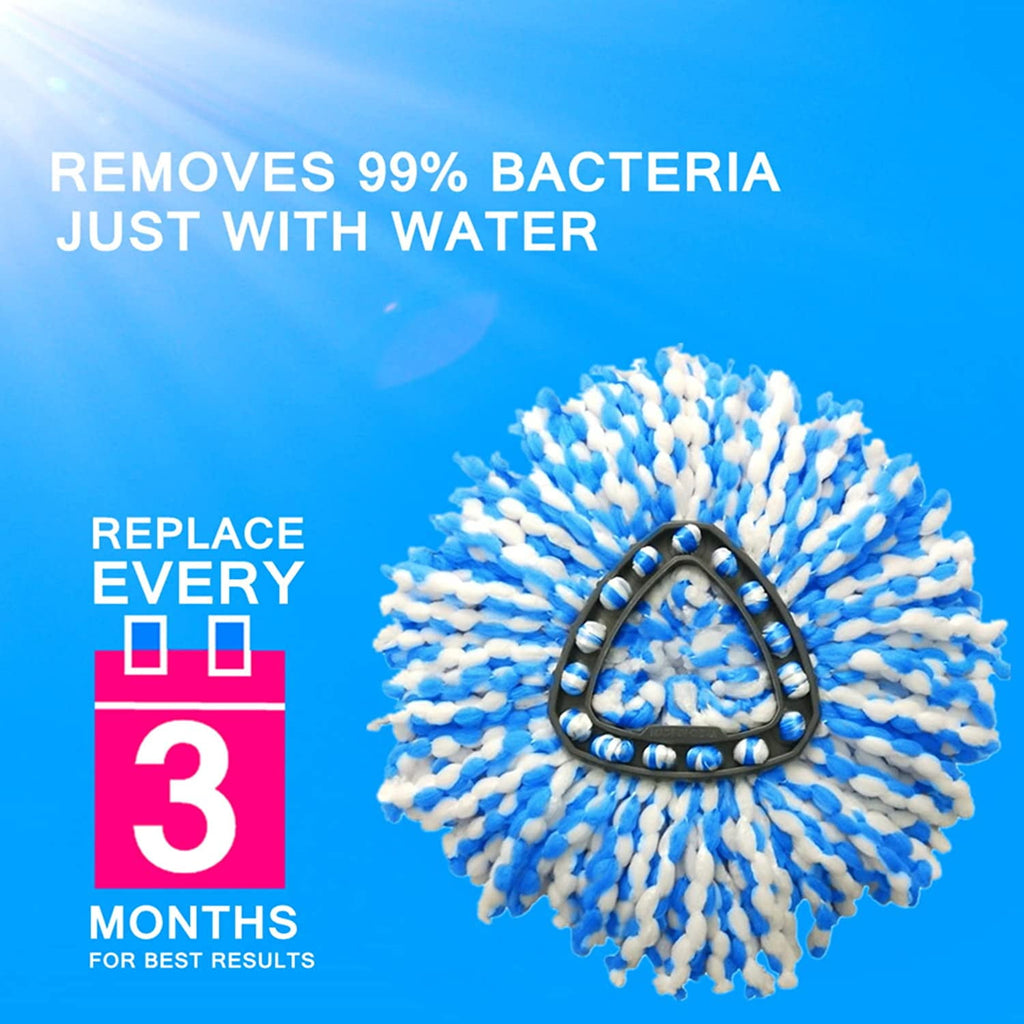 2 Pack Mop Head Refill, KZKR Microfiber Spin Mop Replacement Compatible with rinse clean 2-Tank System Mop Replace Refills