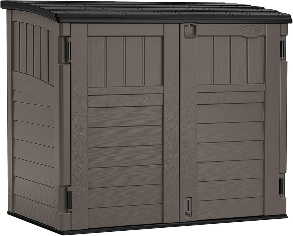 34 Cu. Ft. Horizontal Shed for Outdoor Storage w/Locking System, Stoney/Black