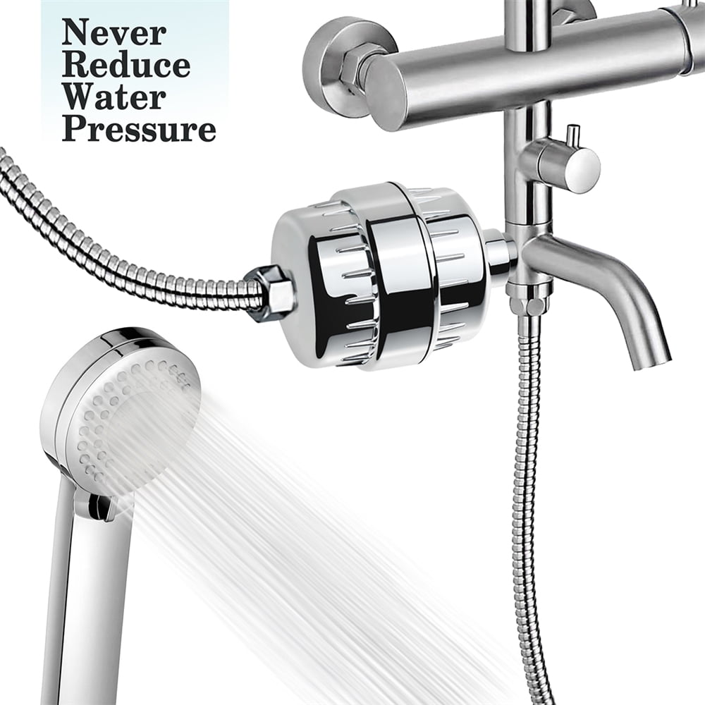 17-Stage Shower Filter with 2 Cartridges, Universal Shower Head Filter for Hard Water Shower Water Filter for Removing Chlorine Fluoride Heavy Metal Odor