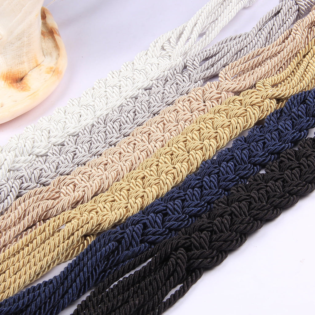 2 Pack Curtain Tiebacks Handmade Curtain Rope Tie-backs Decorative Drapery Holdbacks (Golden)