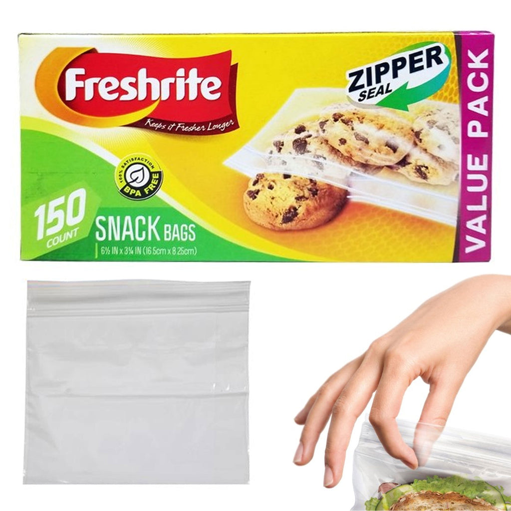 150 Resealable Zip Seal Sandwich Bags Snacks School Lunch Food Storage BPA Free