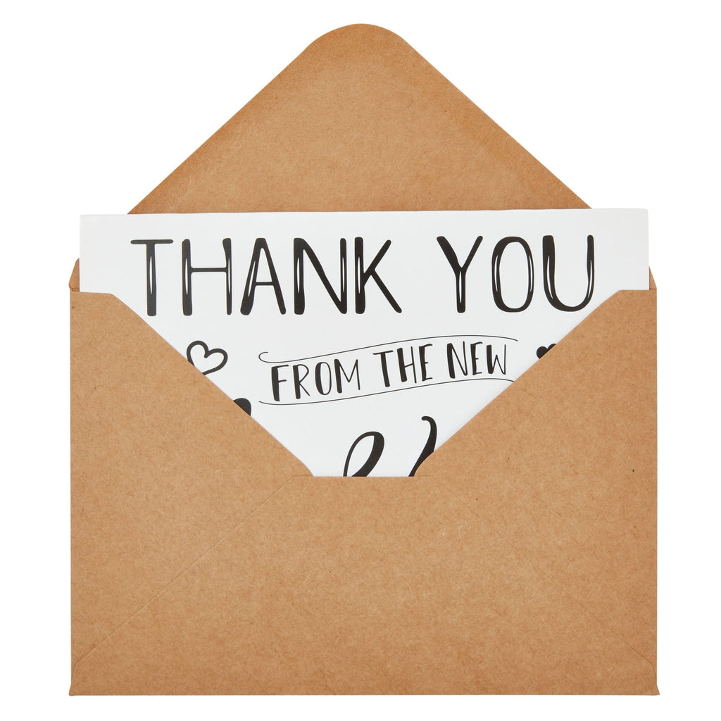 120 Pack Wedding Thank You Greeting Cards with Brown Envelopes (4×6 Inches)