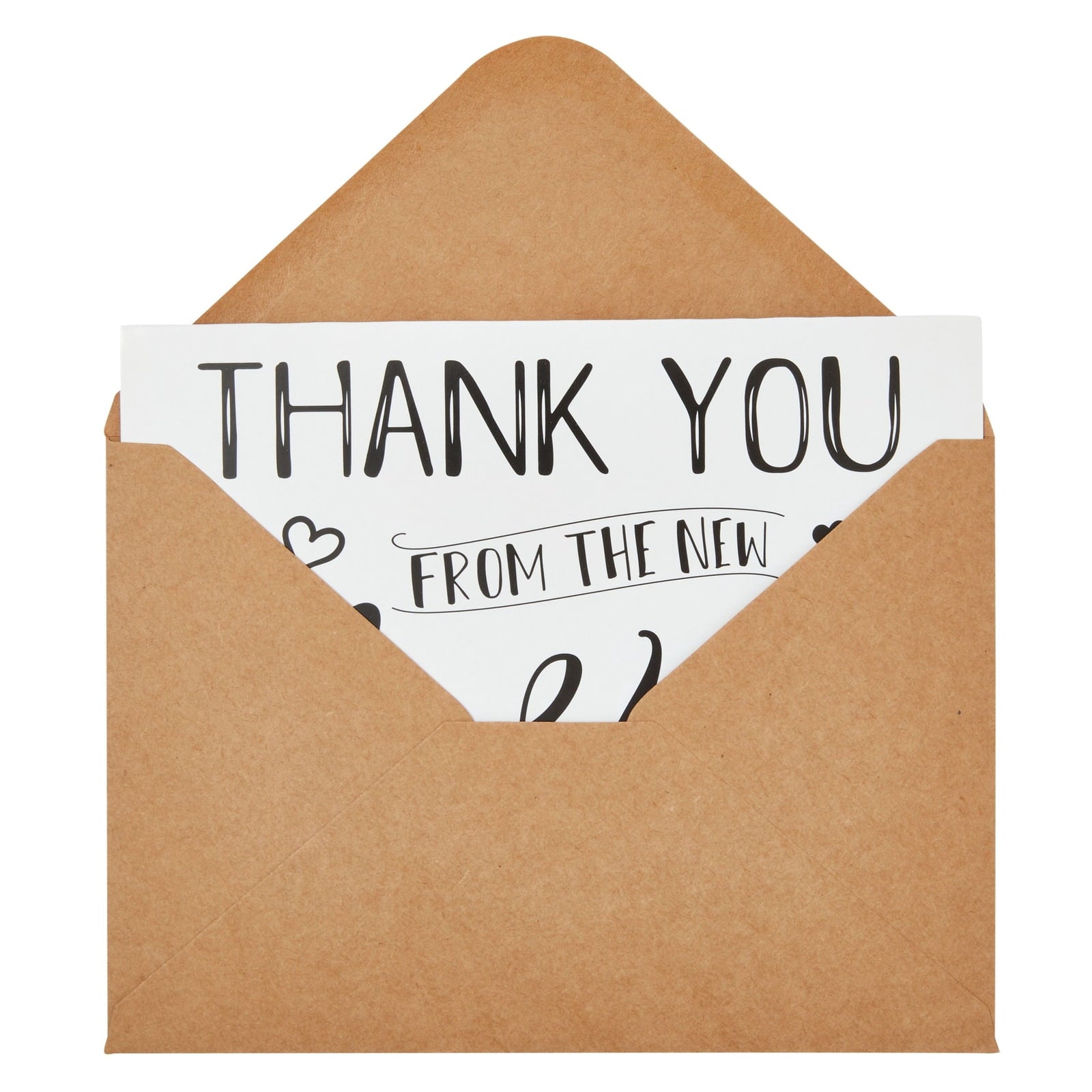 120 Pack Wedding Thank You Greeting Cards with Brown Envelopes (4×6 Inches)