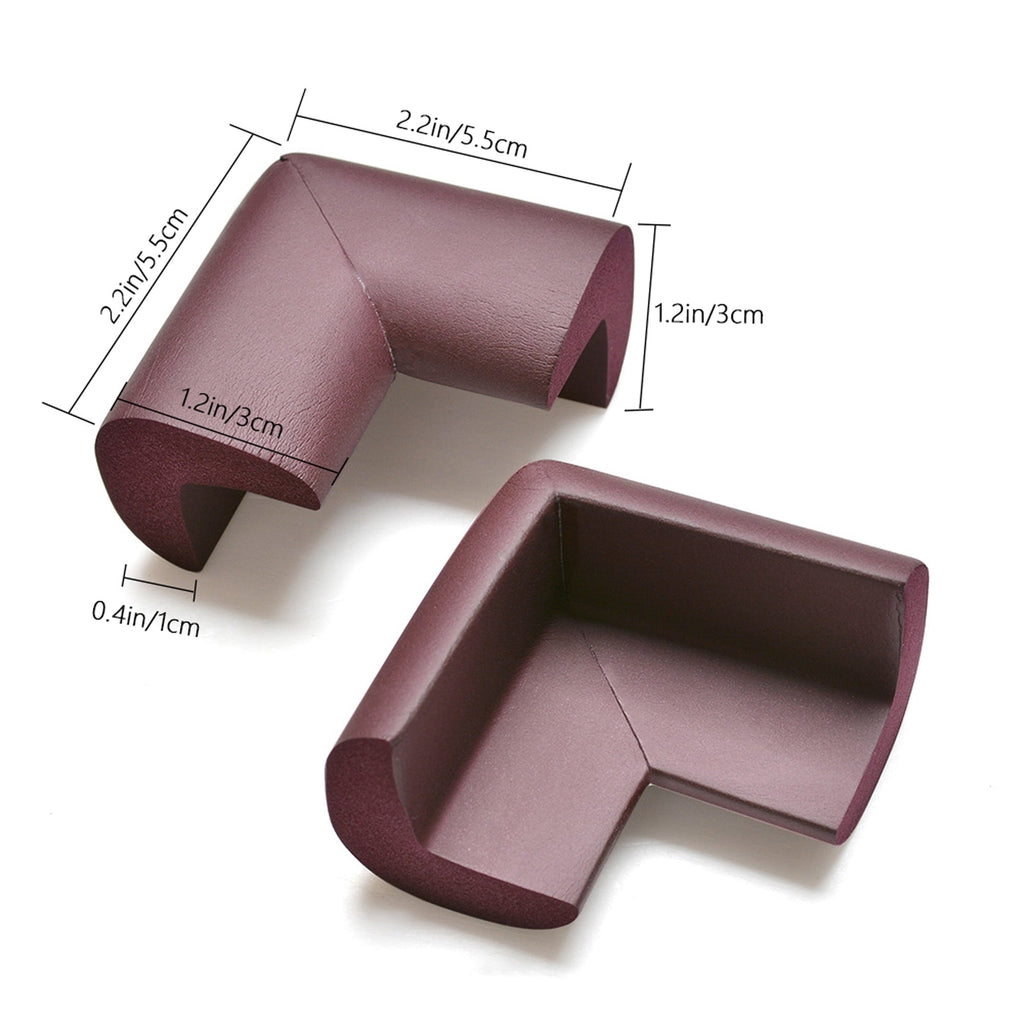 12Pc Baby Proofing Corner Guards Edge Protectors Soft Caring Baby Corners Foam Rubber Table Furniture Bumper Child Safety Safe Corner Cushion Brown