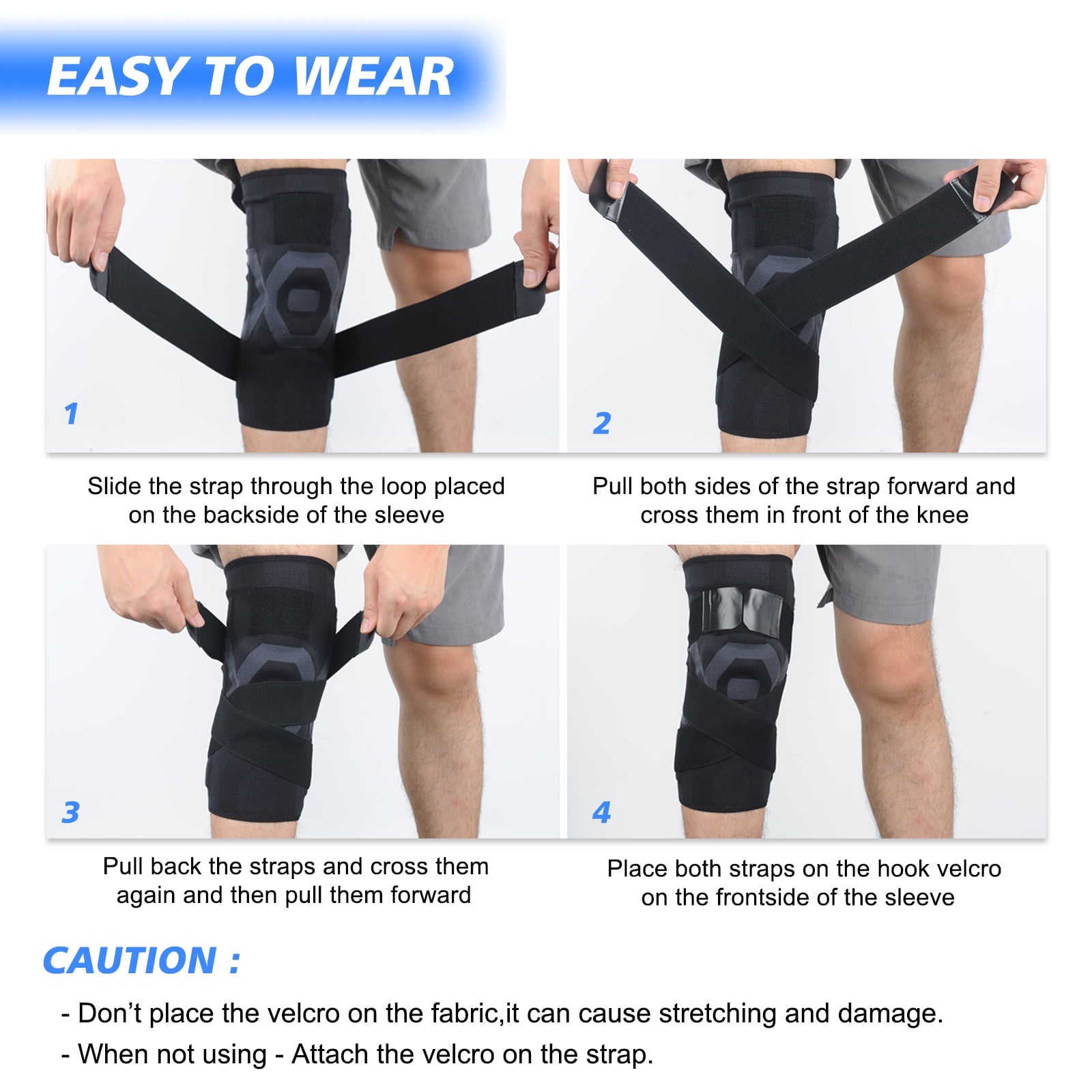 2 Pack Knee Brace | Knee Compression Sleeve for Men & Women | Knee Support for Running | Medical Grade Knee Pads for Meniscus Tear,ACL,Arthritis,Joint Pain Relief.,2*Black