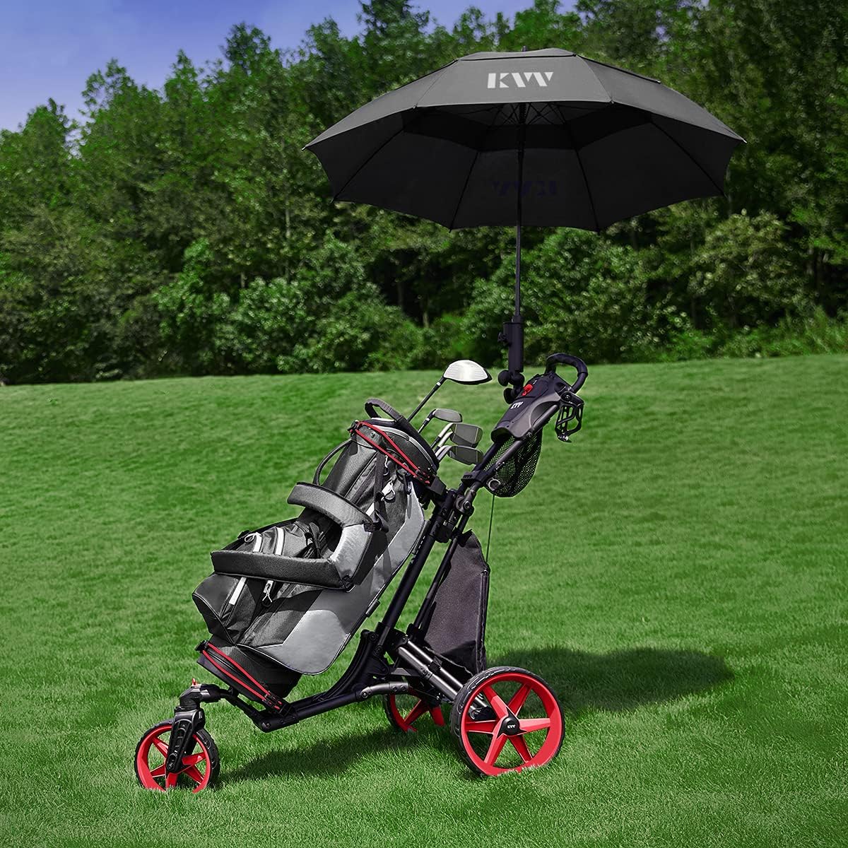 360-degree rotating front wheel golf cart, with opening and closing taking only one second - built-in free sunshade stand