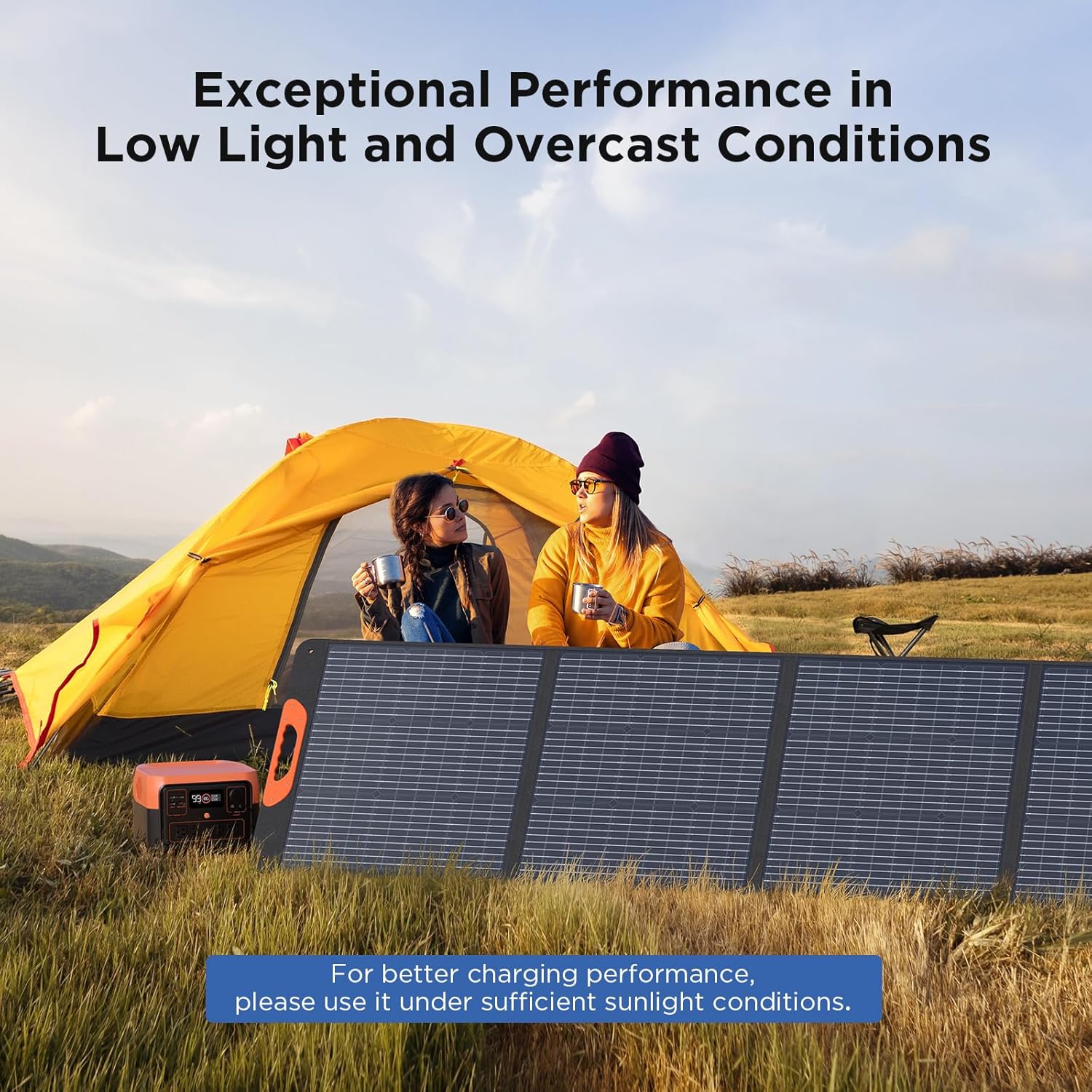 200 Watt Portable Solar Panel for Power Station,RV Essentials,200W 20V Foldable Solar Charger with Solar Cable,23.5% High Efficiency IP67 Waterproof 4 Kickstands for Camping RV Road Trip