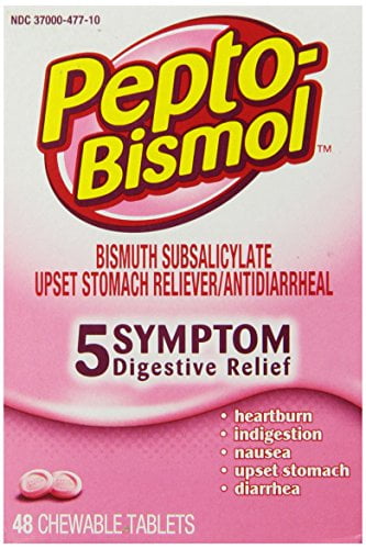 2 Pack – Pepto-Bismol Chewable Tablets Original 48 Tablets Each