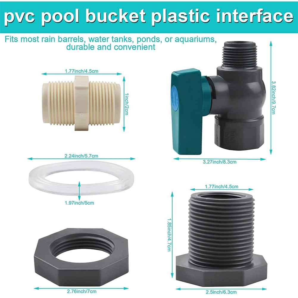 1Set Rain Barrel Diverter Kit Water Barrel Spigot Fittings Ball Valve Garden Faucet
