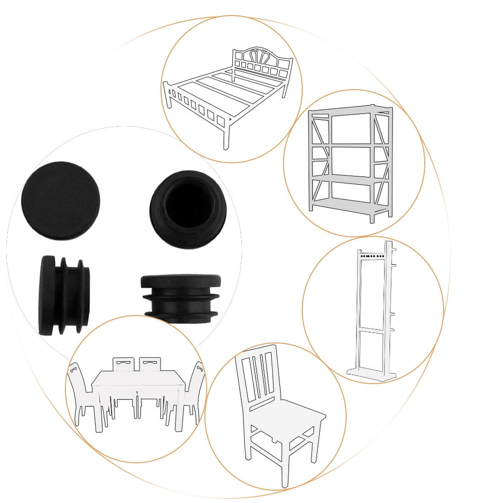 12 Pcs Antislip Plastic Round 22mm Dia Chair Foot Cover Table Furniture Leg Protector Black