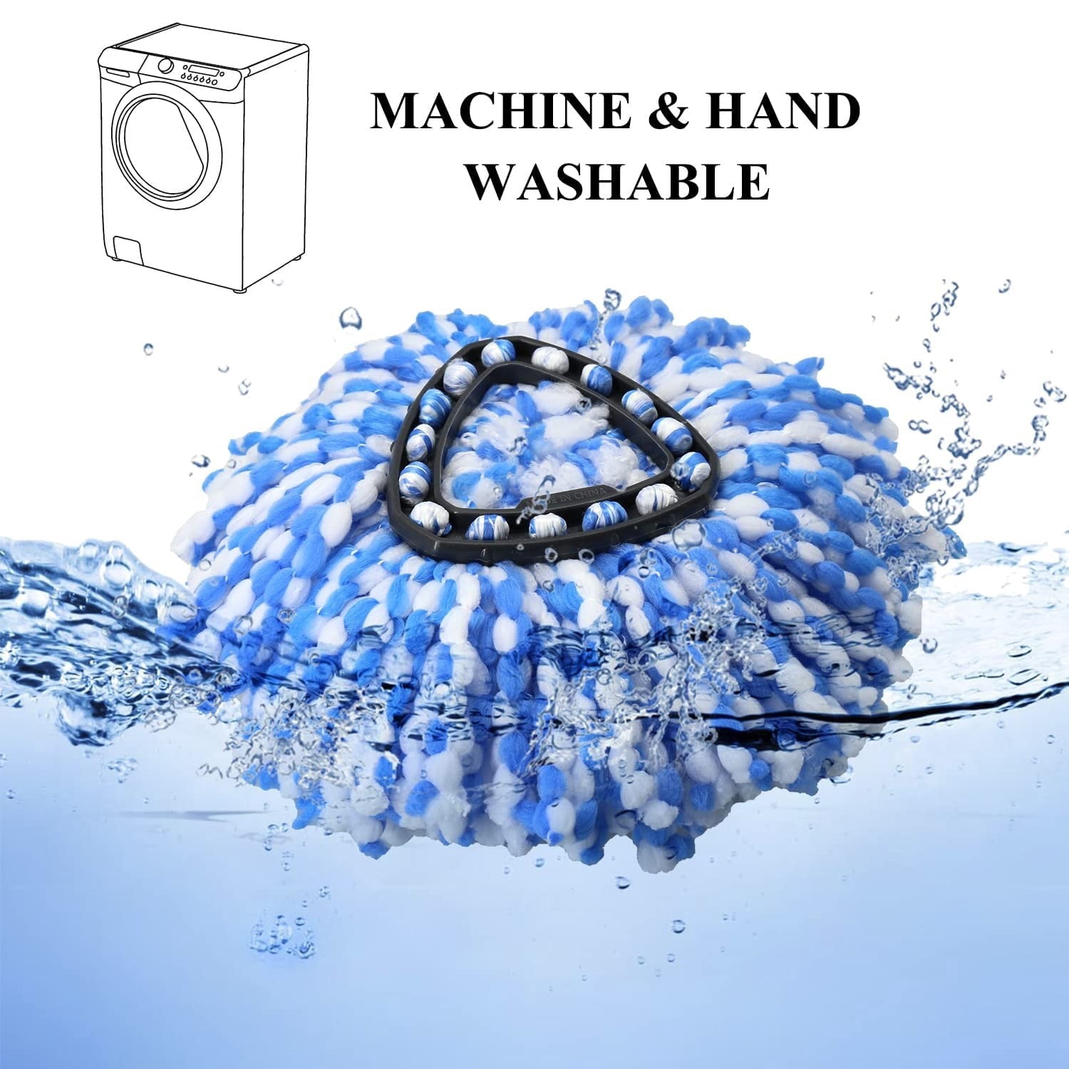 2 Pack Mop Head Refill, KZKR Microfiber Spin Mop Replacement Compatible with rinse clean 2-Tank System Mop Replace Refills
