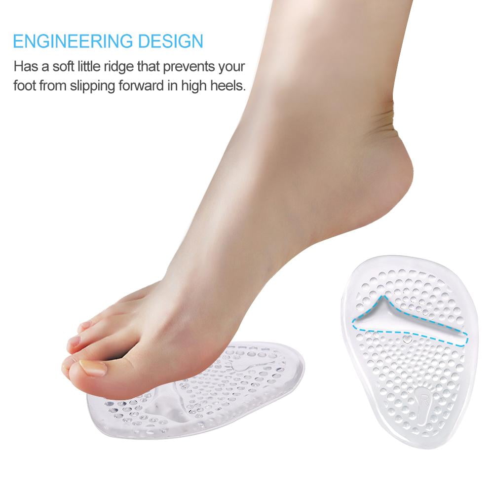 2 Pairs Soft Gel Ball of Foot Cushions, Metatarsal Gel Pads Ball of Foot Cushions