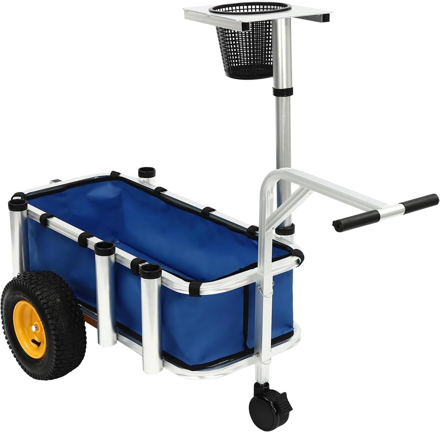 Fishing Cart, Pneumatic Tires, Beach Trailer with Large Cargo Basket, 176lbs Load Capacity, 35.4 * 15.7 * 9.8in Beach Cart Wagon，for Picnic