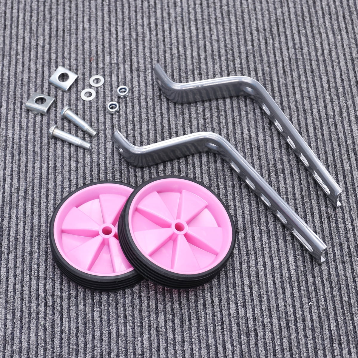 12-20 Inch Universal Porous Training Wheels Auxiliary Wheel Children’s Accessories Balance Auxiliary Wheels(Pink)