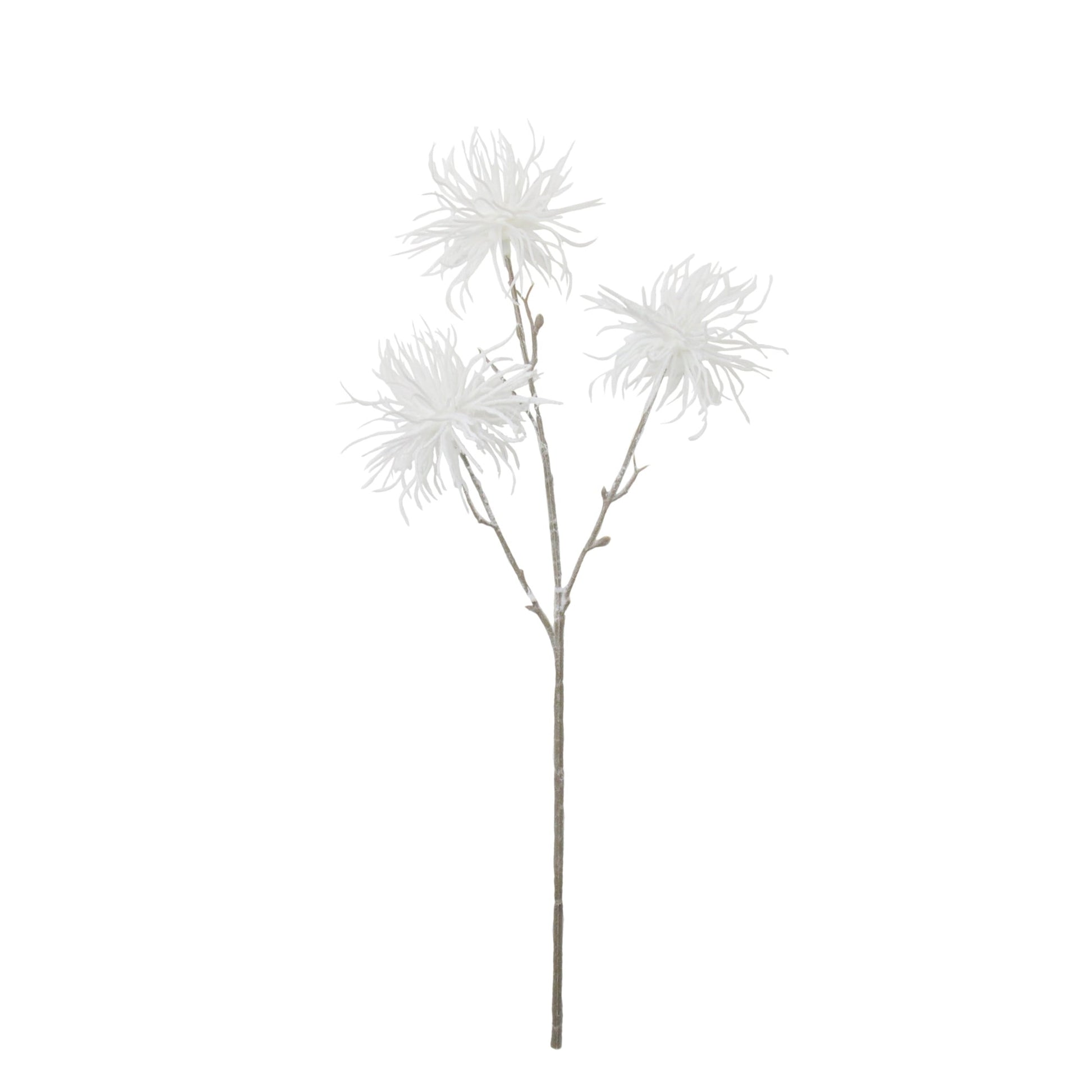 17′ Frosted White Spiky Floral Winter Christmas Stem