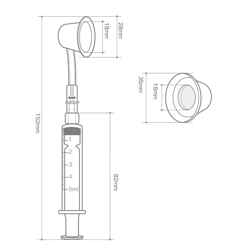 2 Pcs Nipple Vacuum Extractor Aspirator Corrector Feeding Sucking Tool for Flat Inverted Retraction Nipple Treatment