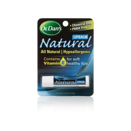 2 Pk Dr. Dans All Natural Hypoallergenic Lip Balm Chemical/PABA Free .14oz Ea