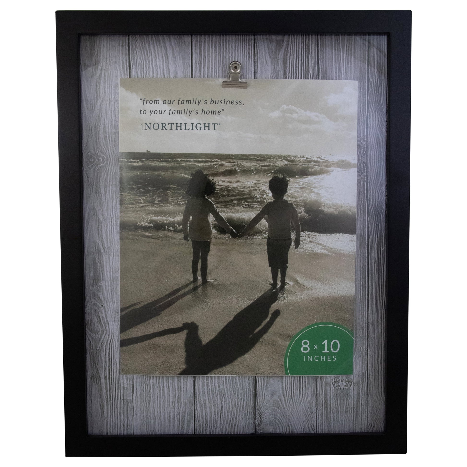 14.5′ Classical Rectangular 8′ x 10′ Photo Picture Frame with Clip – Black and White