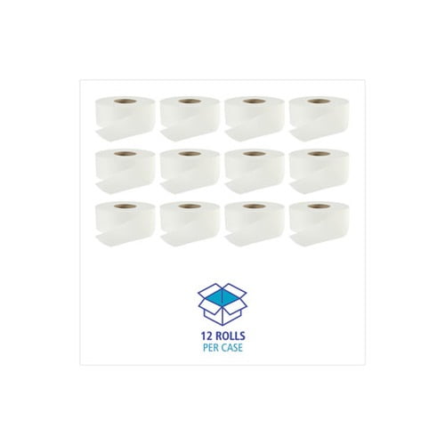 12-Rolls/Carton 3.2 in. x 525 ft. 2-Ply Jumbo Roll Bathroom Tissue – White