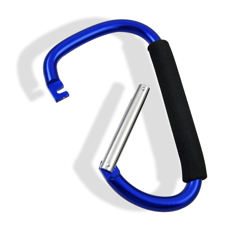 2 Jumbo Aluminum Carabiner Large D Ring Snap Hook Key Chain Cushion Grip 6 1/2′