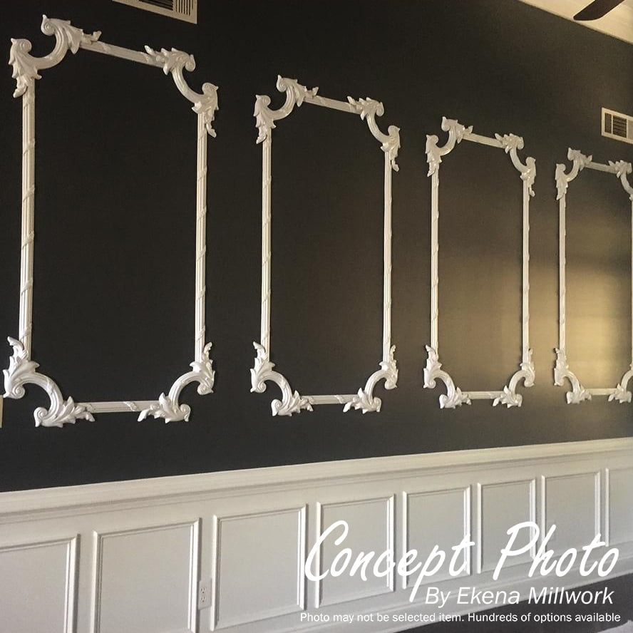 12’W x 12’H x 1 1/8’P Reeded Acanthus Leaf Panel Moulding Corner (matches moulding PML01X01AC)