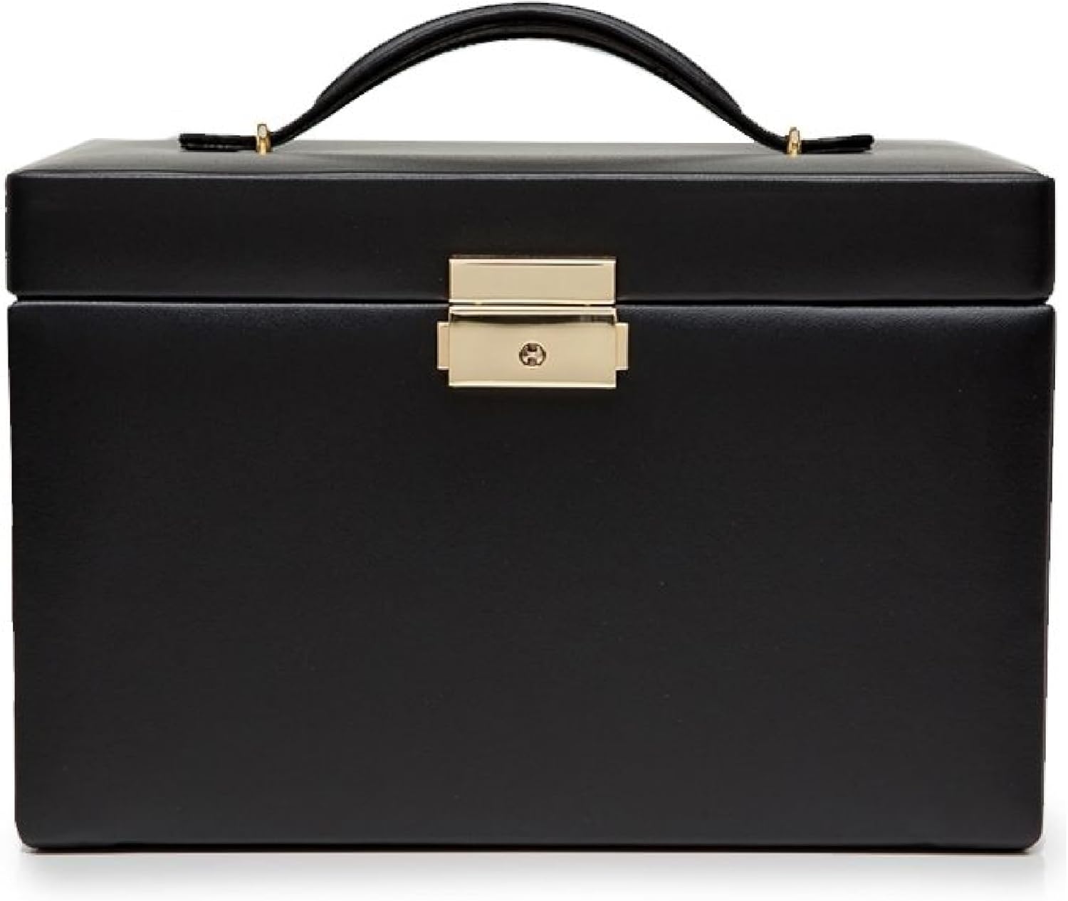 Medium-sized jewelry box, made of tin - 28 compartments, 10 spaces for storing rings, 20 slots for ear piercings + 10 compartments for storing necklaces - Includes a handbag