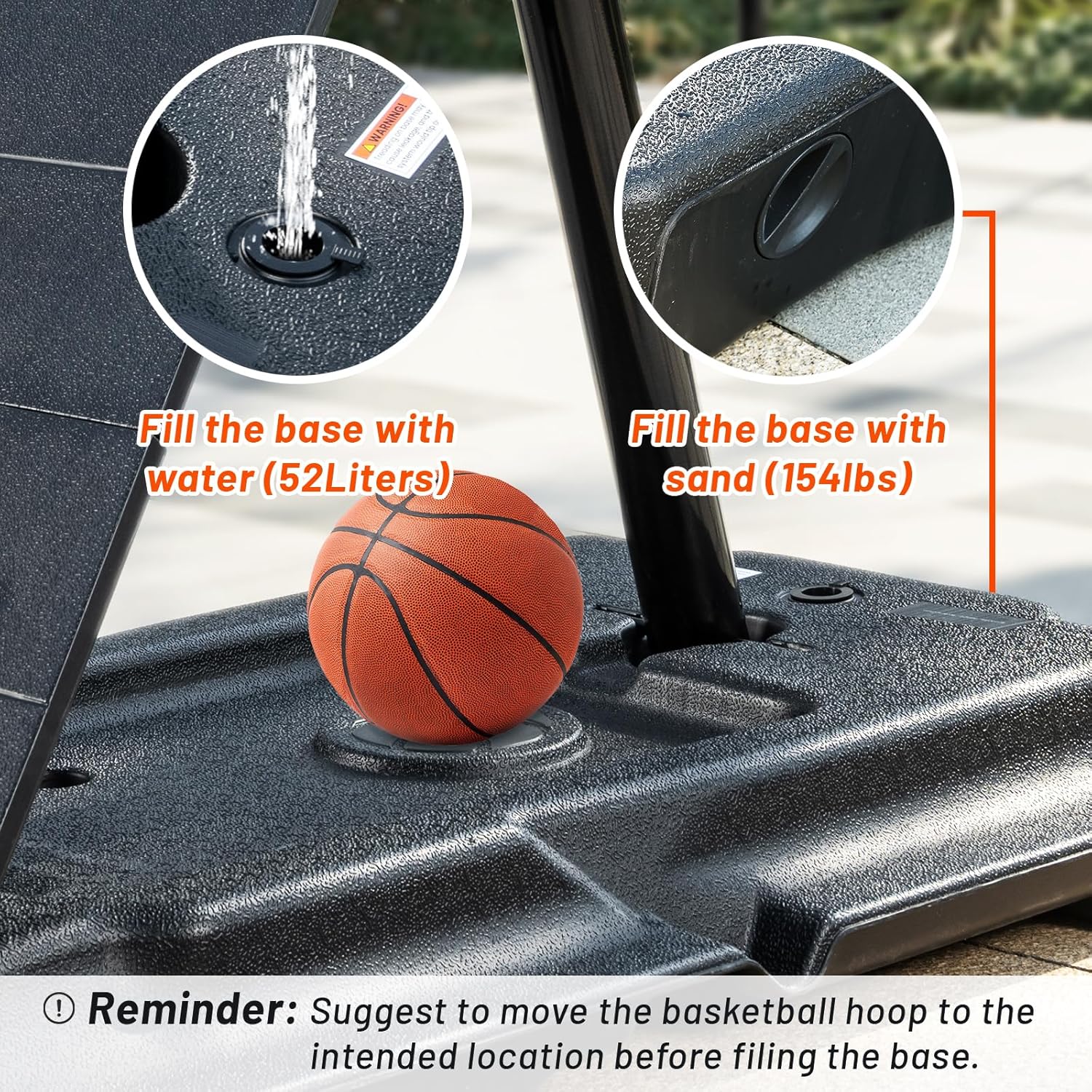 Basketball Hoop 48 Inch Backboard Portable Basketball Hoop Outdoor,5.3-10ft Stepless Regulation Crank Adjust Basketball Goal System
