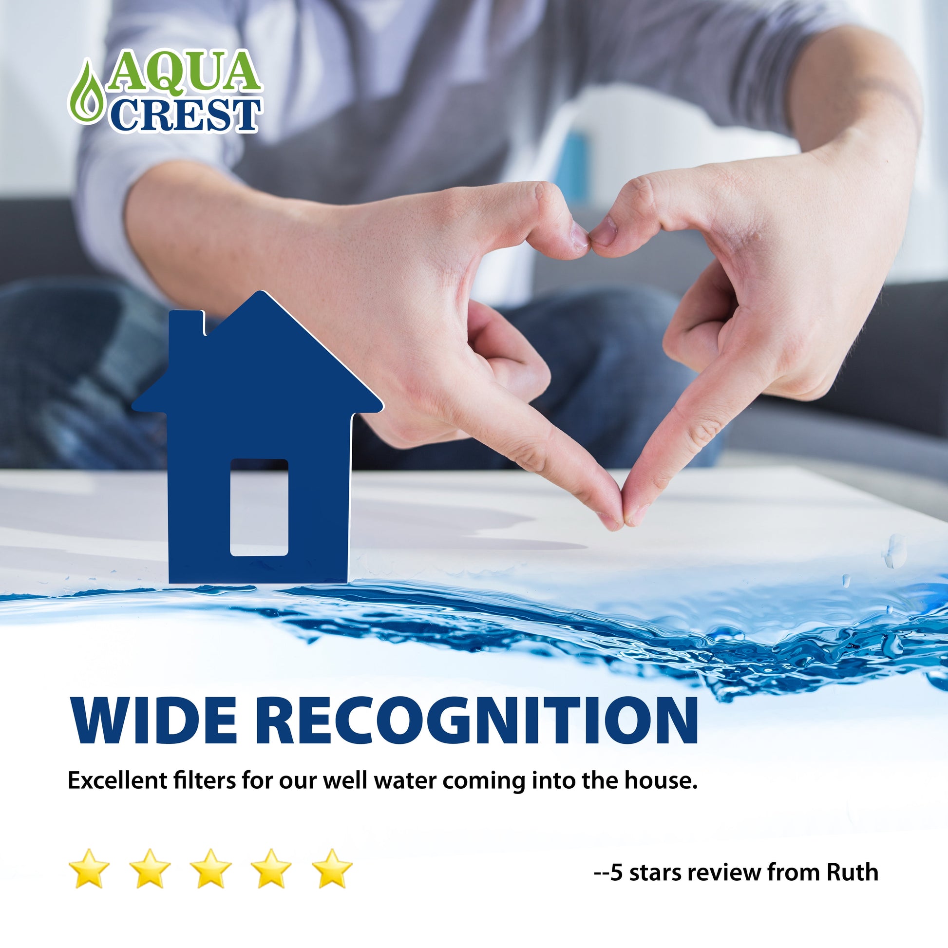 2 Pack AQUACREST FXHSC Replacement for GE® FXHSC, Culligan R50-BBSA, Pentek R50-BB and DuPont WFHDC3001, American Plumber W50PEHD Whole House Sediment Filter